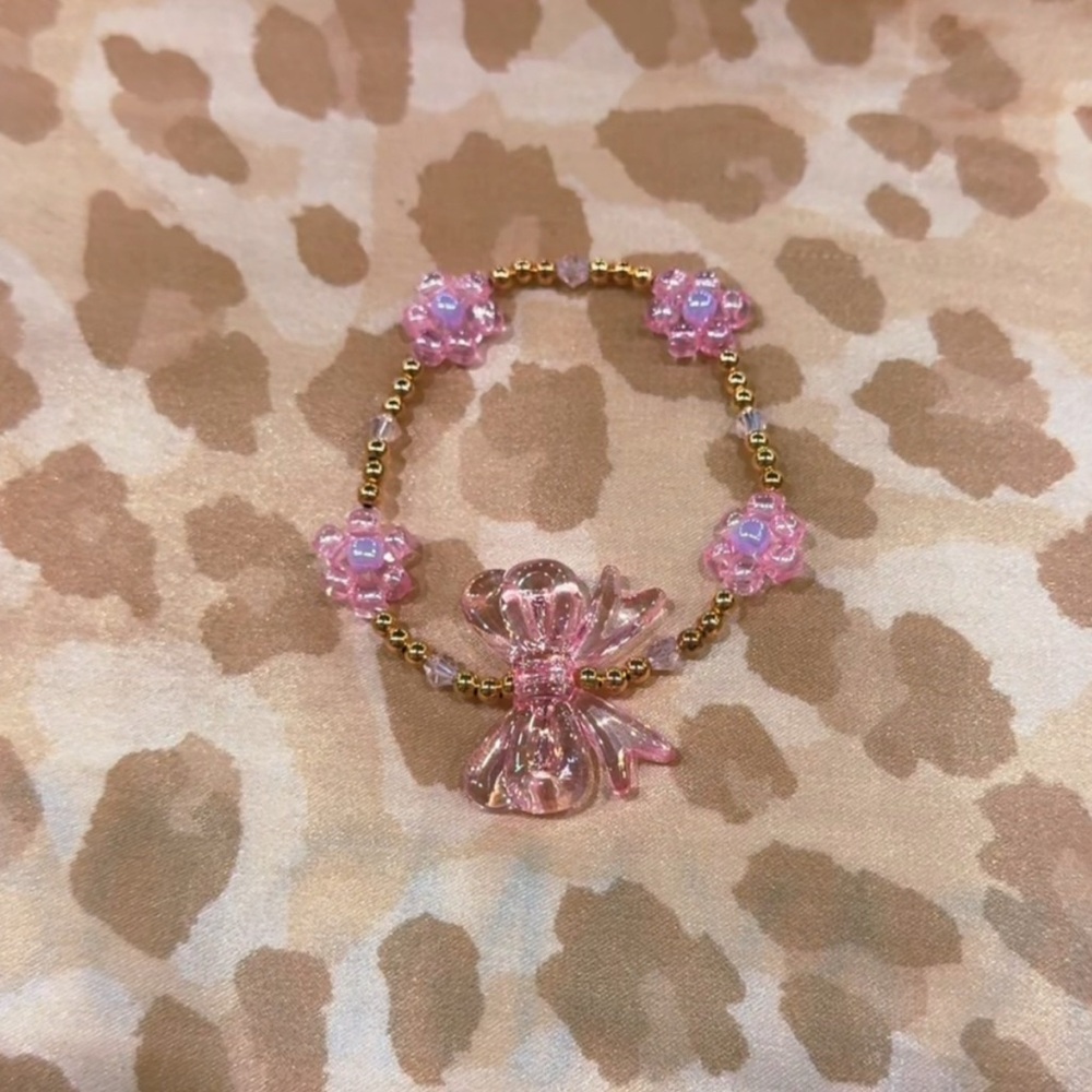 Charming Pink Bow Kids Bracelet